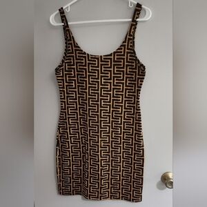 CaCia Black & Gold Mini Dress, Size S